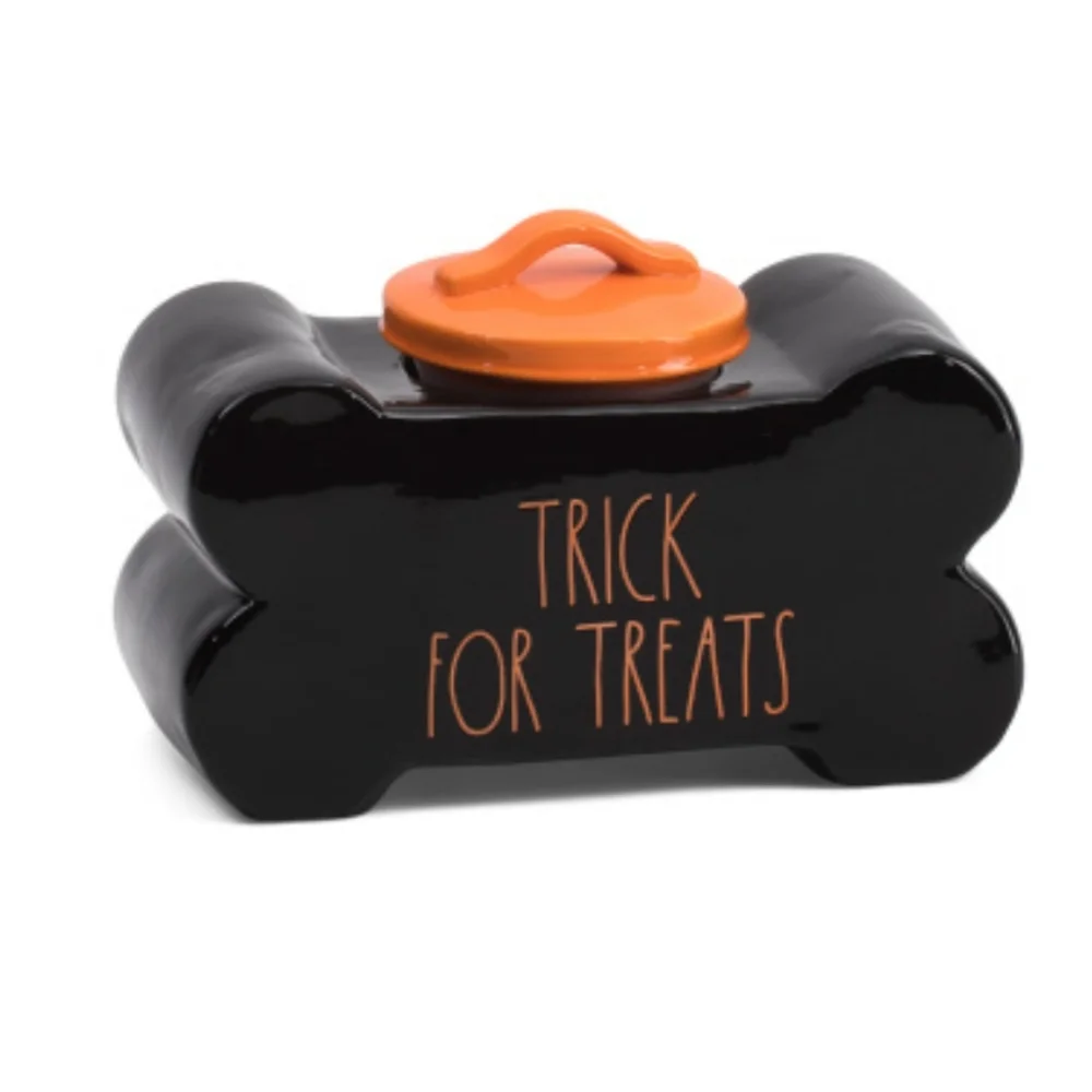 Rae Dunn Tricks or Treats Bone Shaped Canister